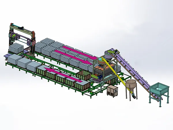 Línea de producción de hormigón ligero de 50 m³/día (simplificada) 